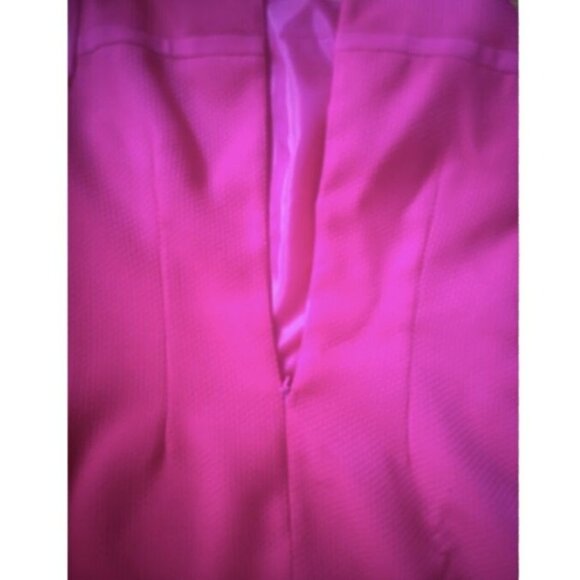 Kasper Women's Sleeveless Sheath Dress Size 8 Hot Pink Textured Fabric Zipper Ba - Picture 4 of 5